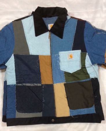 Carhartt rework style patchwork jeans jacket | Vintage Wholesale ...