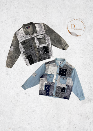 Upcycled Bandana Denim Jacket