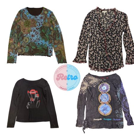 Y2K Women Graphic T Shirts Embroidered : 10 Pcs