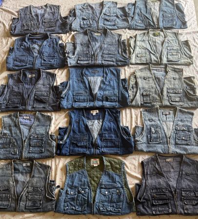Gilet de chasse en denim 18 pièces