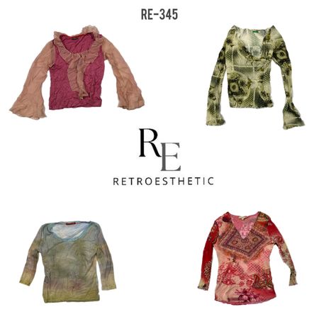 Y2K Soft Girl Full Sleeve Mesh Tops (RE-345)