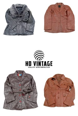 HD563 Ladies Y2K Leather Trench Coats - 11 pcs