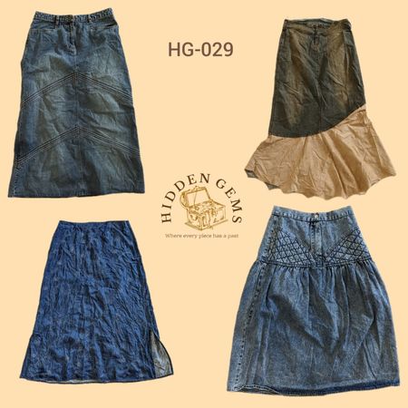 Y2k unique mixed maxi denim skirts (HG-029)