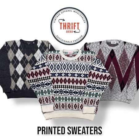 #VV595 Printed Fisherman Sweaters 18PCs