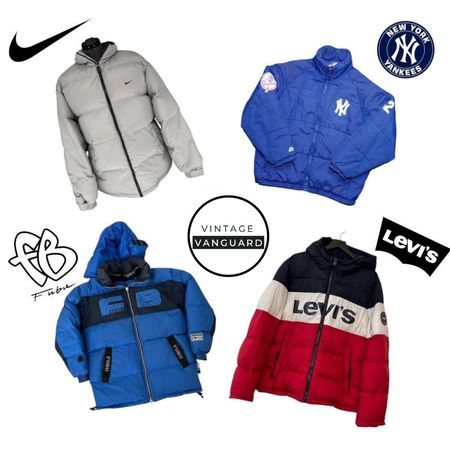 Levi's | NewYorkYankees | Nike | Fred Perry| Kappa | FUBU | Puffer Jackets: 9 Pcs