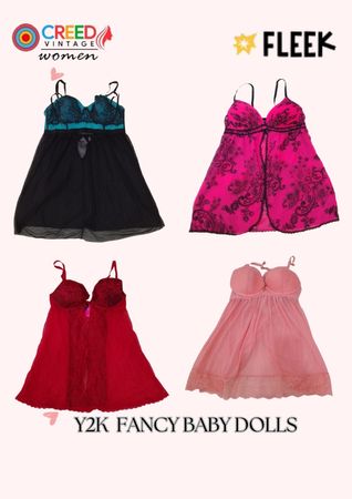 CR3274 Y2K Fancy Baby Doll Tops - 8 Pcs