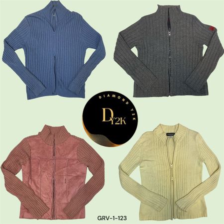 Doppelreißverschluss Y2K Pullover – Vintage Chic (GRV-1-123)