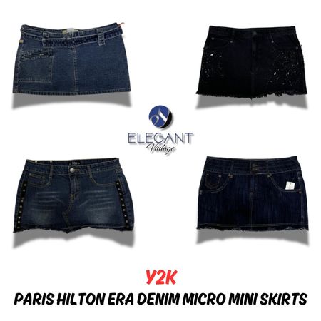 Y2K Paris Hilton Era Denim Micro Mini Skirt - 12 pieces - EV0008