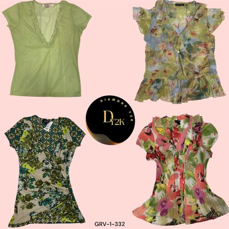 Vibrant Green Poly Blouse – Y2K Chic (GRV-1-332)