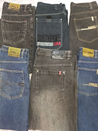 R26 Men South Pole Hip Hop Baggy Jeans-9