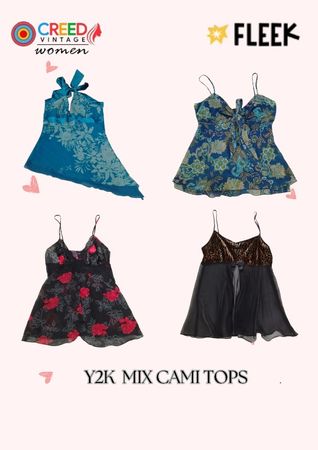 CR3480 Y2K Cami Tops - 8 Pcs
