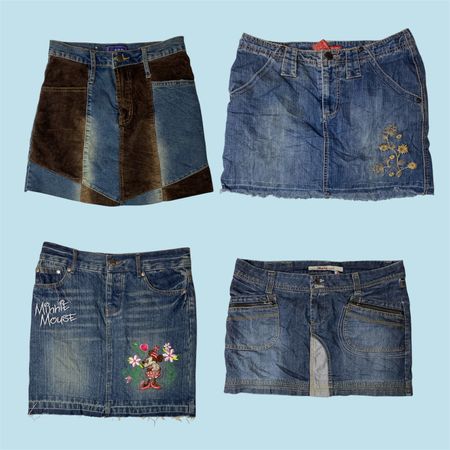 Faites revenir le temps : Jupes mini en denim Y2K (TS -275)