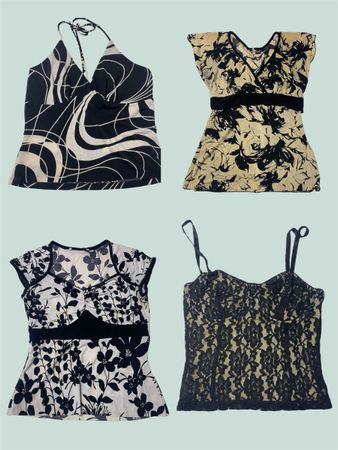 Y2K Aesthetic: Bold & Chic Monochrome Tops (TS-292)