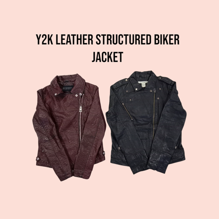 Veste en cuir structure Y2k pour motard
