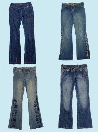 Y2K Britney Era Denim Flared Jeans (TS-292)