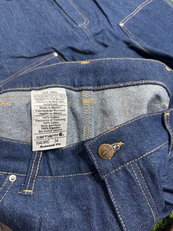 Rework style denim carhartt double knee shorts