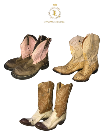 Y2k leather and cow boots 20 ps