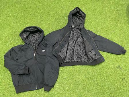 Rework Style Stussy Black Hooded Jacket - 50 Pcs