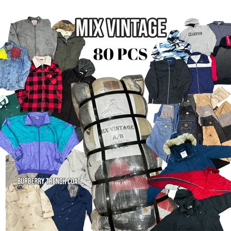 80x MIX VINTAGE | MANTEAU TRENCH BURBERRY GARANTI | MEILLEUR BUNDLE DE REVENTE