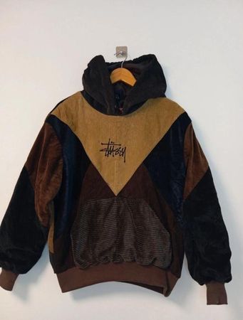 Rework Style Stussy Corduroy Kapuzenpullover