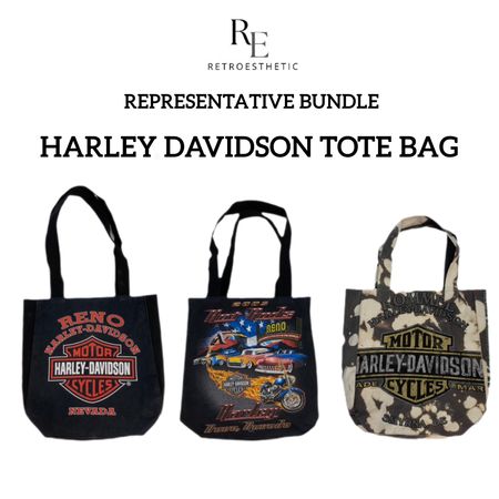Sac fourre-tout imprimé Harley Davidson recyclé (50 pièces)