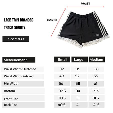 Upcycled Lace Trim Track Shorts