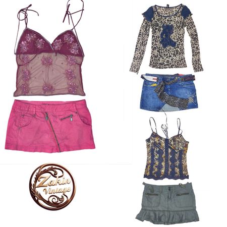 Y2k co ords micro mini skirt