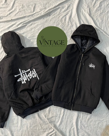 Carhartt x Stussy rework style Black active jacket-15-26225