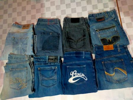 U S A POLO BAGGY  AND OTHER MIX BRANDS JEANS (13 PC) (MD 73)