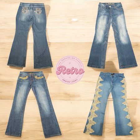 Jeans de estilo flare vintage Y2K para mujeres: 10 piezas