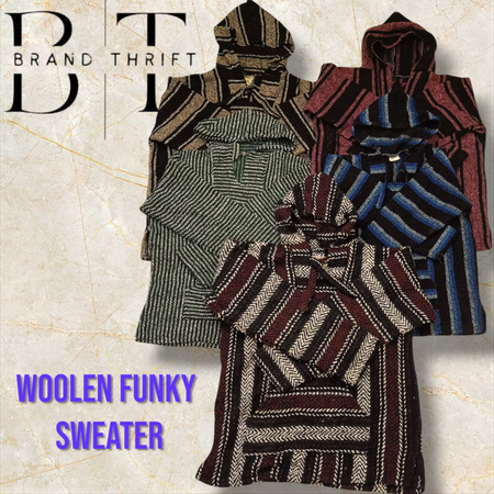 Felpe con cappuccio in lana/struttura a maglia per donne