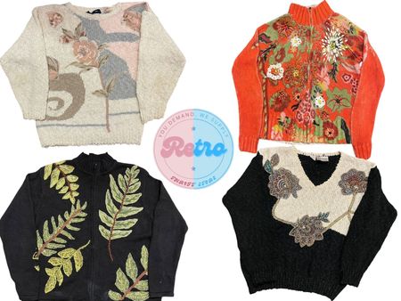 Pulls floraux uniques vintage Y2K