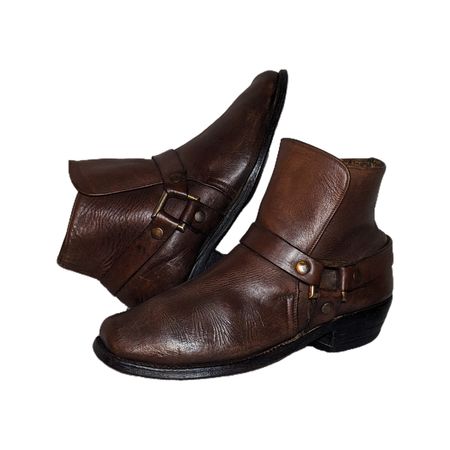 MV235# Bottes de motards cowboy de style western.