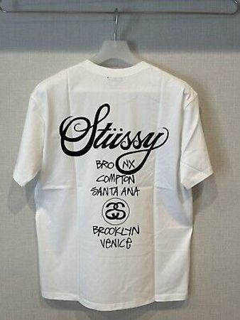 Stussy Rework Style T-shirts Mondial Tour blancs 20 pièces
