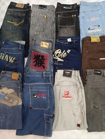 R44 Herren Baggy Hip Hop Jeans-12