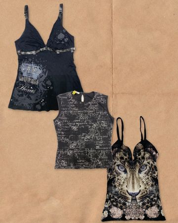 Bold and black girl x Y2K tops