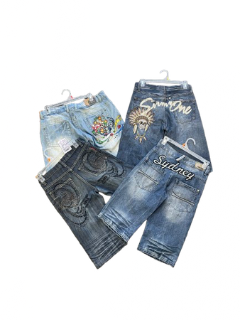 Shorts in denim hip hop y2k 10 pezzi