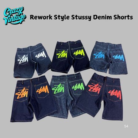 Rework Style Stussy Denim Shorts | Vintage Wholesale Marketplace