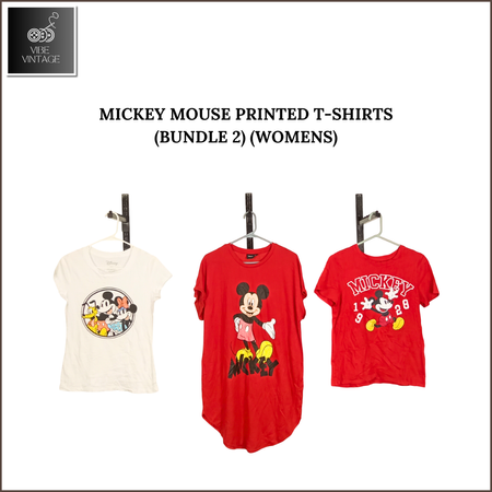 MICKEY MOUSE PRINTED T-SHIRTS - 10 PCS (BUNDLE 2) (WOMENS)