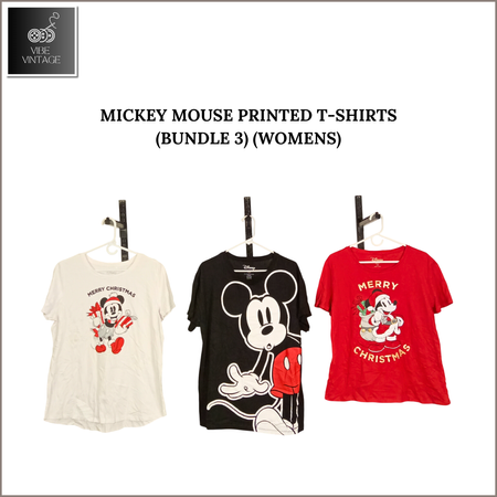 MICKEY MOUSE PRINTED T-SHIRTS - 10 PCS (BUNDLE 3) (WOMENS)