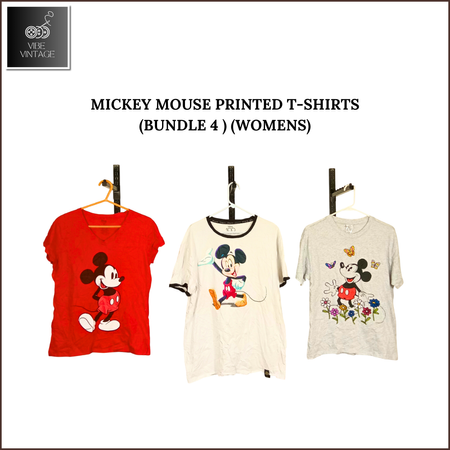 MICKEY MOUSE PRINTED T-SHIRTS - 10 PCS (BUNDLE 4) (WOMENS)