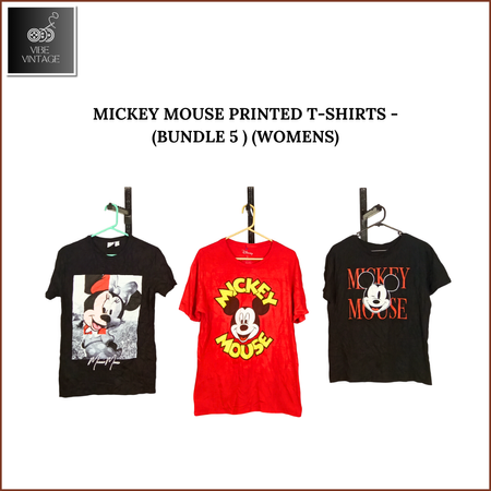 MICKEY MOUSE PRINTED T-SHIRTS - 10 PCS (BUNDLE 5) (WOMENS)