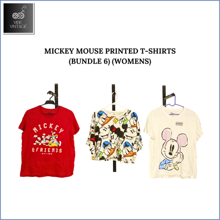 MICKEY MOUSE PRINTED T-SHIRTS - 10 PCS (BUNDLE 6) (WOMENS)