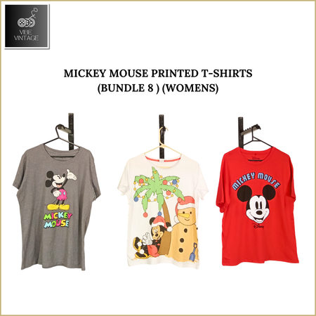 MICKEY MOUSE PRINTED T-SHIRTS - 10 PCS (BUNDLE 8) (WOMENS)