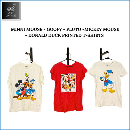 MINNI MOUSE - PLUTO - MICKEY MOUSE - DONALD DUCK PRINTED T-SHIRTS - 08 PCS