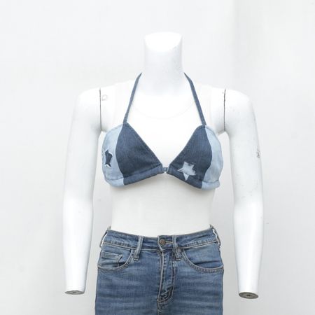 UPCYCLED DENIM TWO TONE BRA