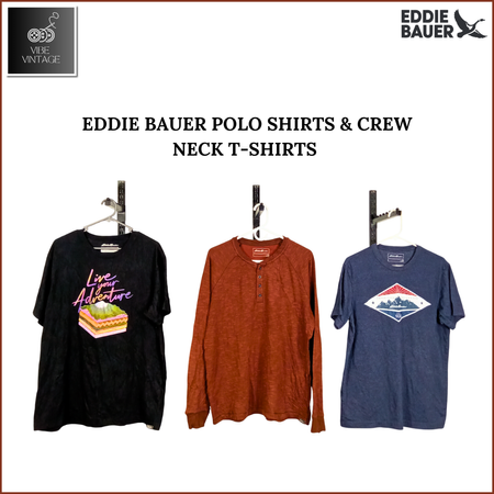 EDDIE BAUER POLO SHIRTS & CREW NECK T-SHIRTS - 16 PCS (BUNDLE 1)