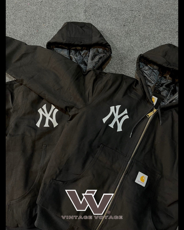 Carhartt x Yankees rework style Blacl hooded jackets-25-26325