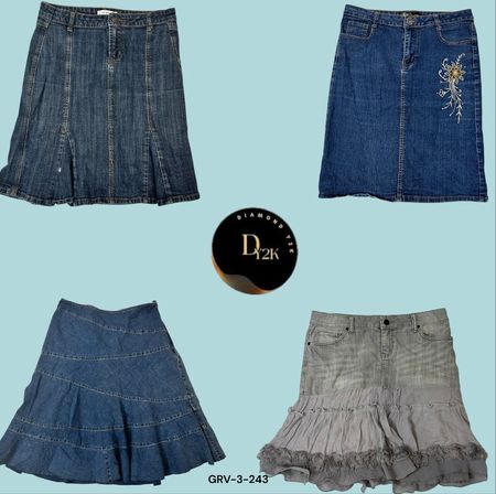 Y2K-Vibes nur – Retro-Denim-Midirock für ikonische Looks (GRV-3-243)