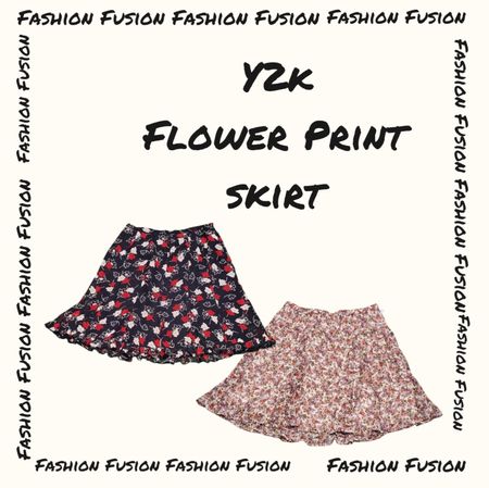 (FF-748) y2k flower printed skirts